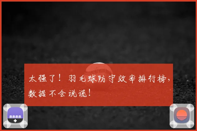 太强了!羽毛球防守效率排行榜,数据不会说谎!